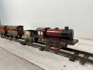 Tren de juguete de hojalata alemán vintage 1930