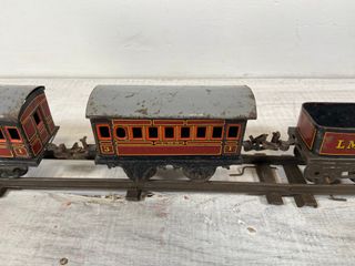 Tren de juguete de hojalata alemán vintage 1930