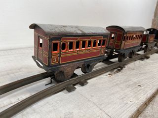 Tren de juguete de hojalata alemán vintage 1930