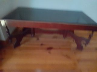 Mesa centro vintage madera-cristal