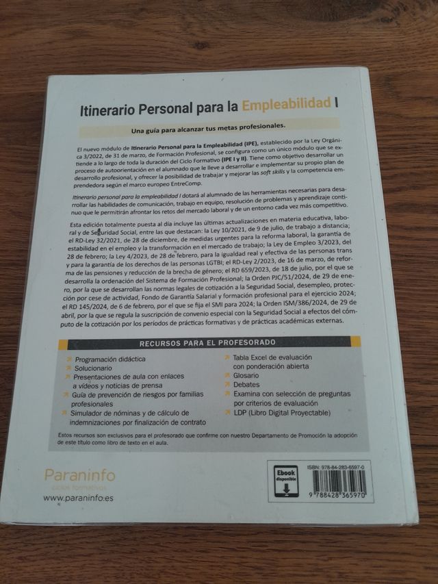 Libro Itinerario Personal para la Empleabilidad I