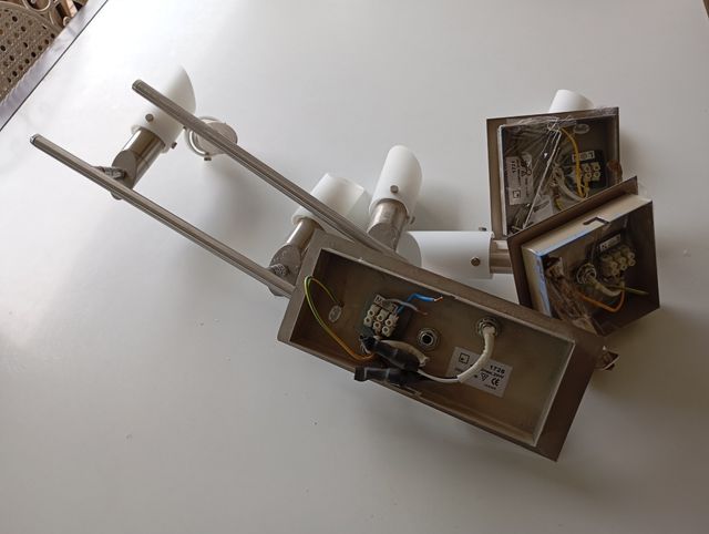 Juego lampara techo + 2 Apliques pared metal