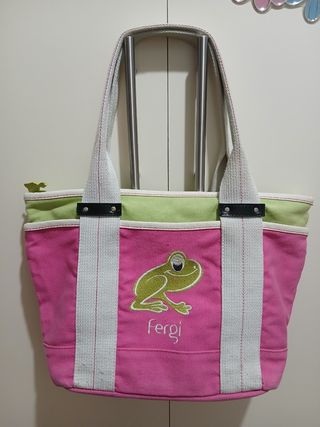 Borsa tela estiva verde&rosa