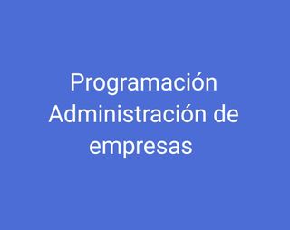 Programación Administración Empresas