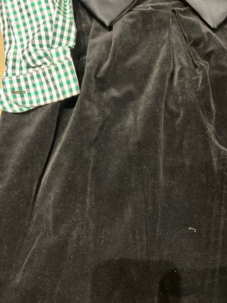 Conjunto blusa+pantalón vichy verde-negro fiesta 