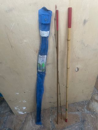 caña de pescar antigua de niño