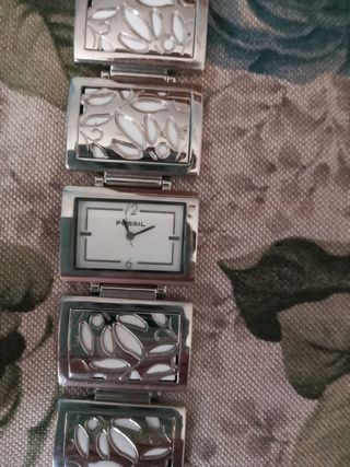 Fossil reloj joya-plateado fondo blanco