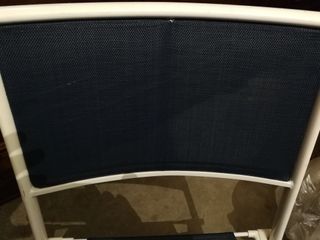 Silla plegable metal blanca y azul