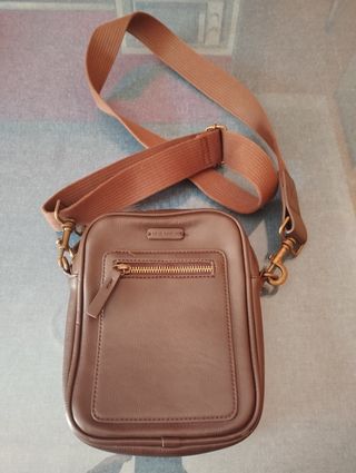 Bandolera Riñonera marrón hombre