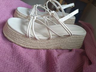 Sandalias plataforma blancas un solo uso