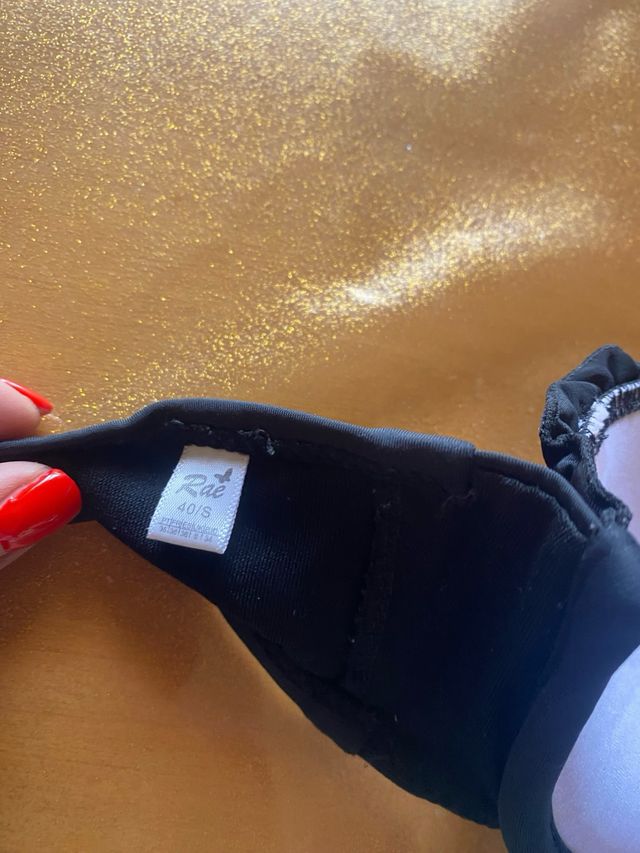 Bikini nero e multicolor Tg S