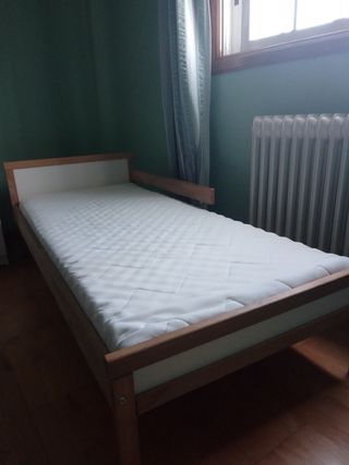 Cama infantil 70x160cm + colchón + bajeras