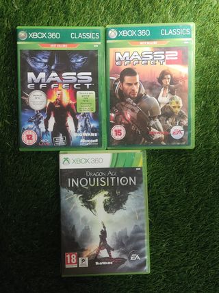 Mass Effect 1, 2 y Dragon Age Inquisition Xbox 360