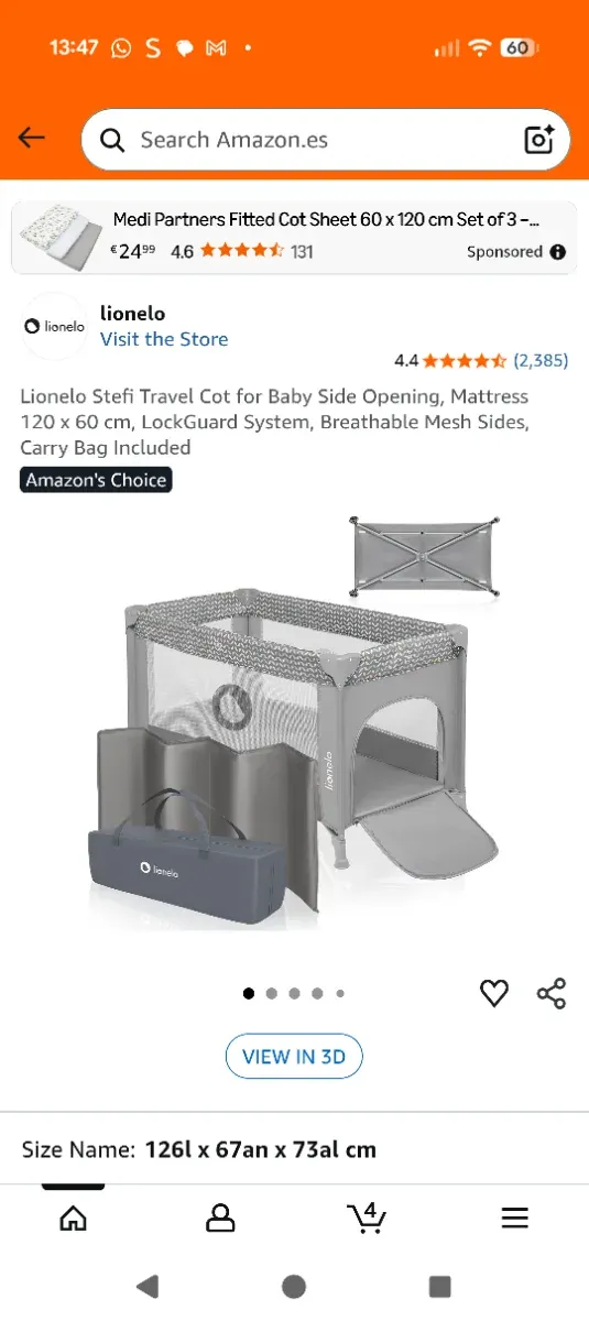 Cuna de viaje Lionelo