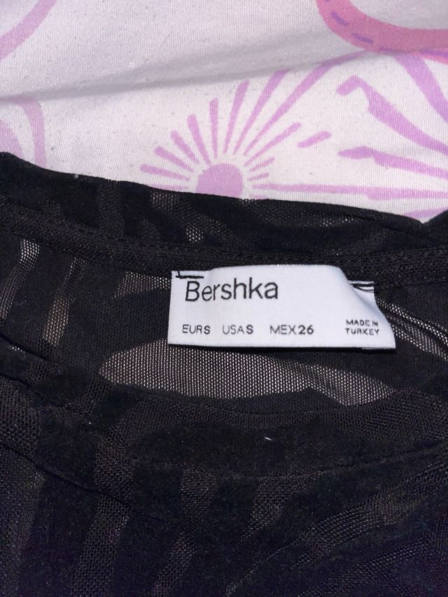 Top Bershka cebra negro - Talla S