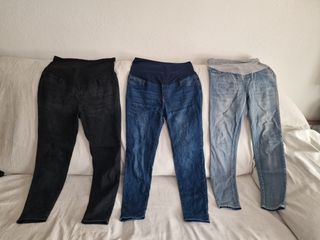 Lote o pack de pantalones vaqueros premamá