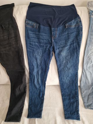 Lote o pack de pantalones vaqueros premamá
