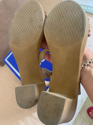 Sandalias Benavente tacón 39 marrón-dorado 