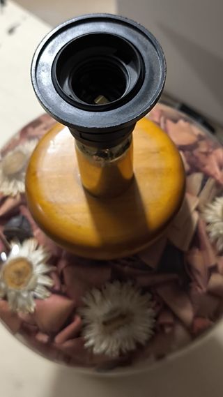 Lampara de mesa vintage con flores secas