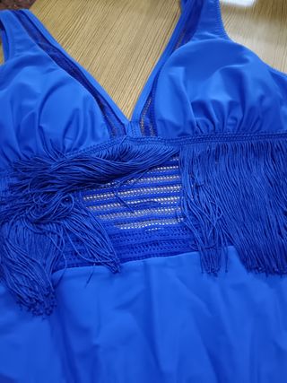 Bañador azul flecos - Talla M/ L