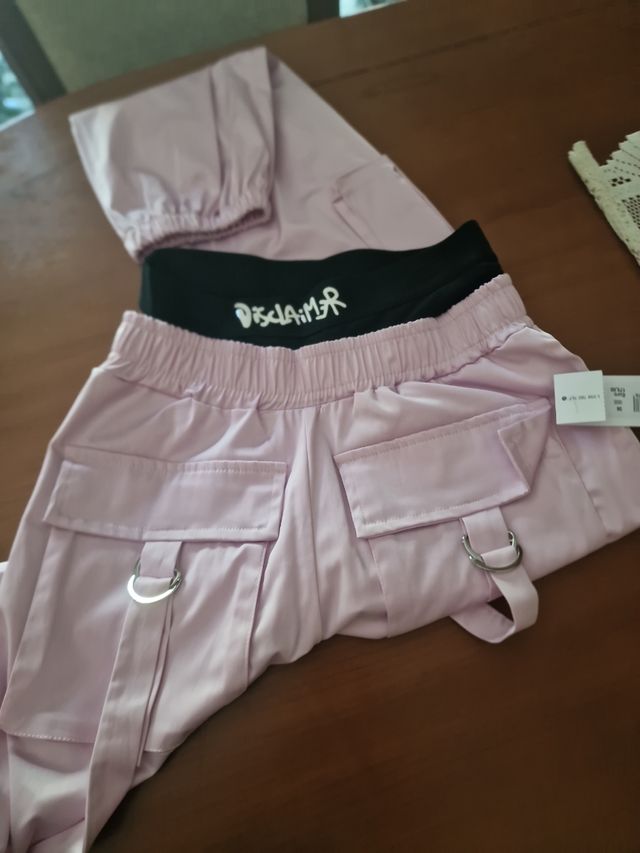 Pantalones cargo rosa | Talle XS
