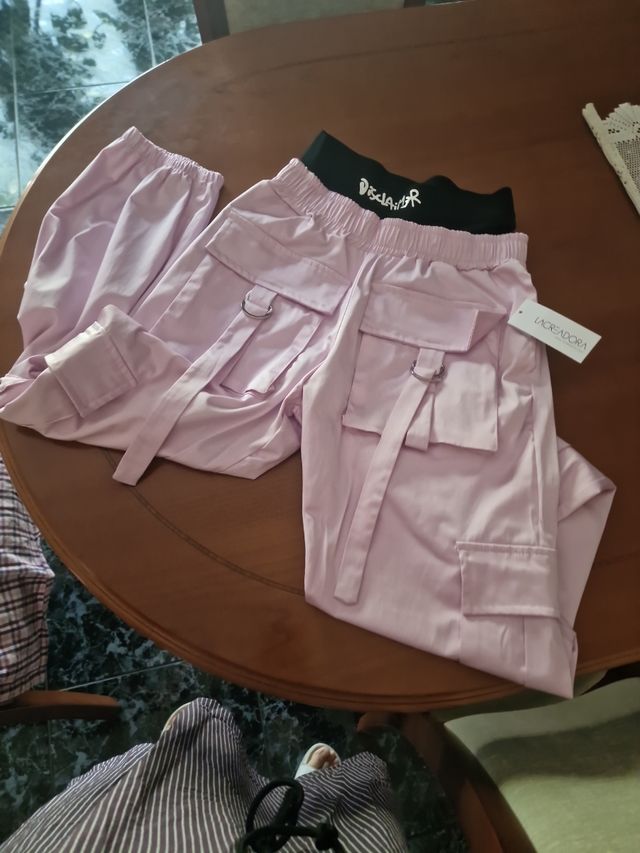 Pantalones cargo rosa | Talle XS