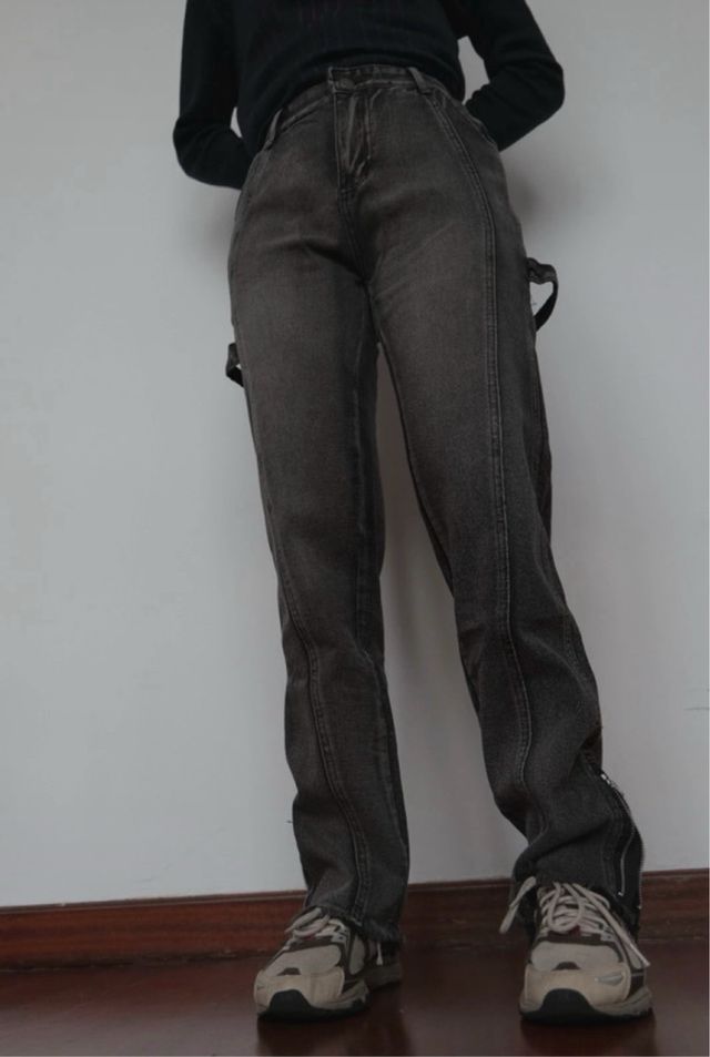 Pantalones denim Y2K negros retro 2000s Y2K