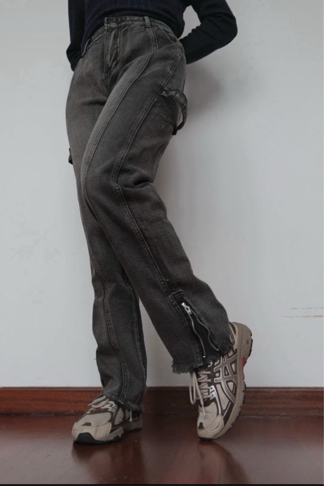 Pantalones denim Y2K negros retro 2000s Y2K