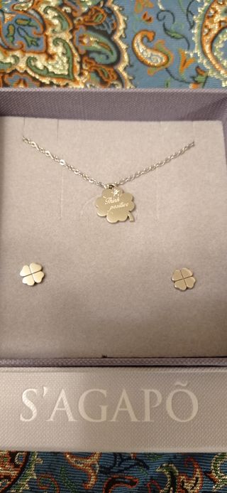 Juego S'AGAPO plata: collar y pendientes