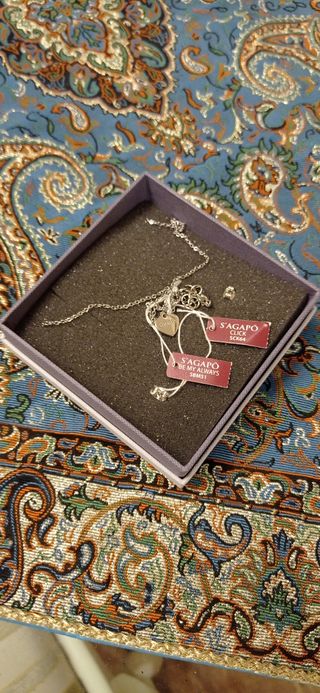 Juego S'AGAPO plata: collar y pendientes