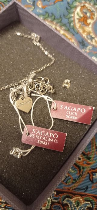 Juego S'AGAPO plata: collar y pendientes