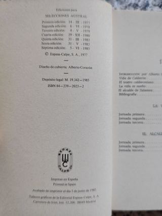 La vida es sueño ; El alcalde de Zalamea (Sele...