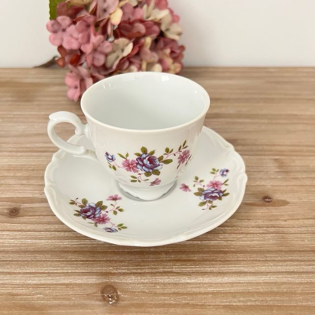 Xícara e prato de porcelana Bavaria.