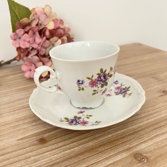 Xícara e prato de porcelana Bavaria.