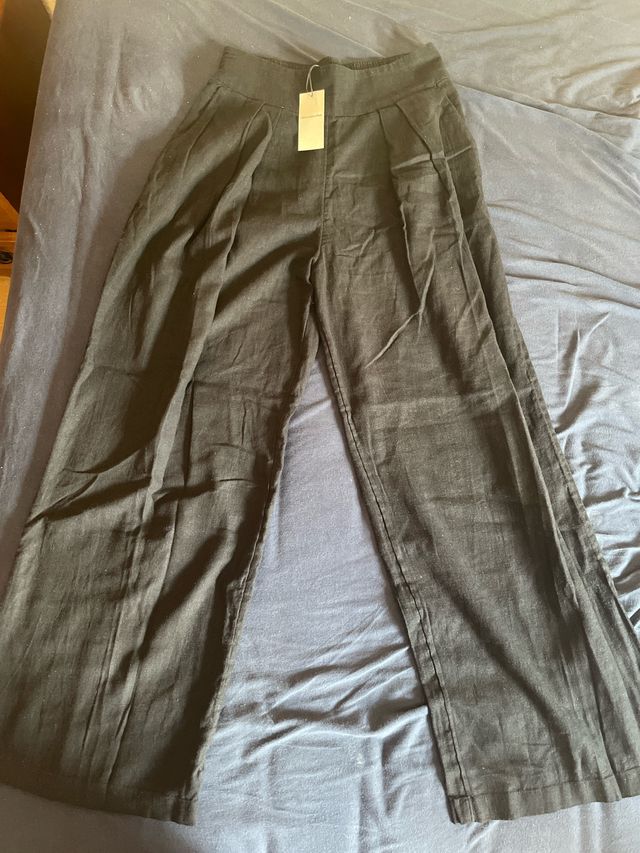 Pantalón Abercrombie & Fitch XS Negro lino verano