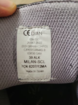 Zapatos Dian seguridad nº 39