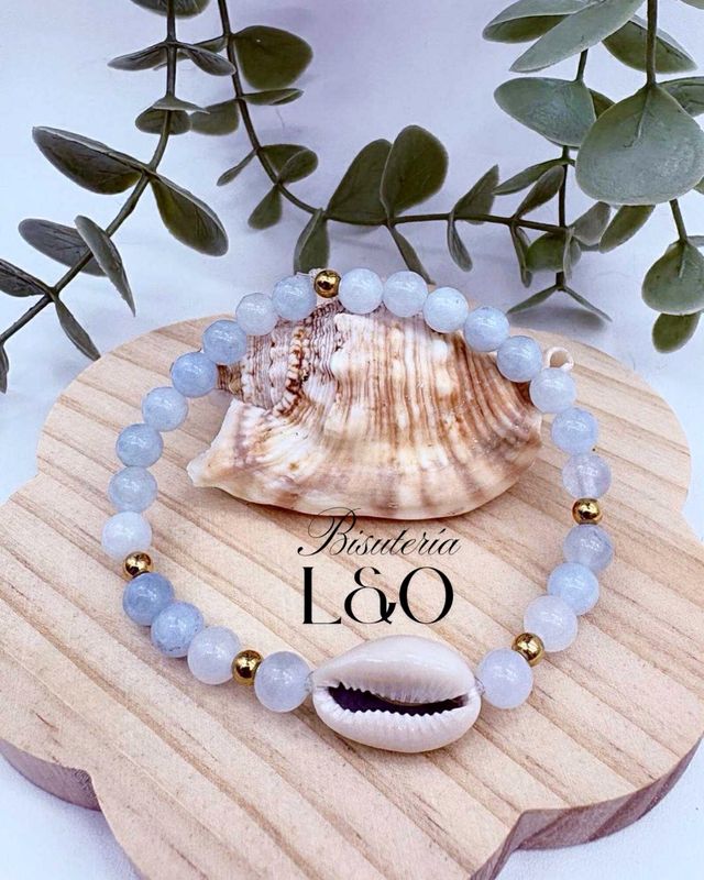 Pulsera Aguamarina Concha