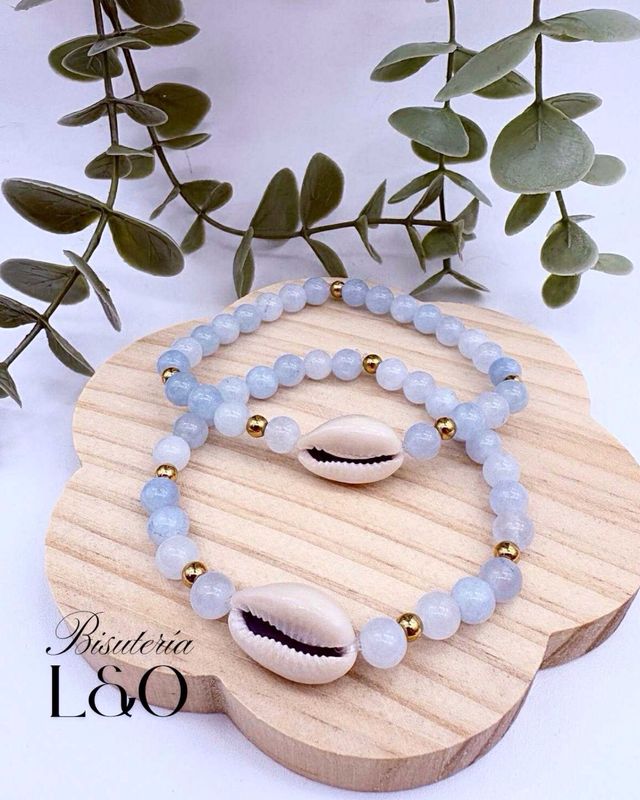 Pulsera Aguamarina Concha