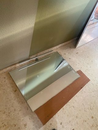 Espejo baño LED rectangular plata