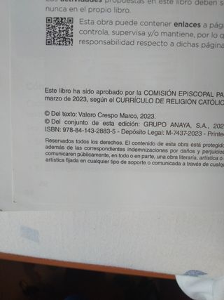 Libro Religión Católica 4ESO ANAYA