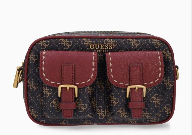 Bolso bandolera Guess marrón-negro