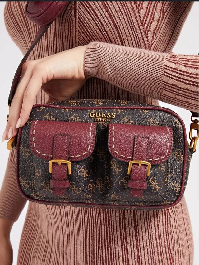 Bolso bandolera Guess marrón-negro