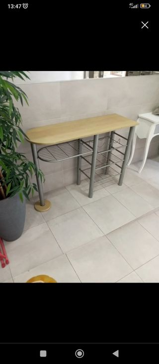 Mesa auxiliar cocina - metal y madera