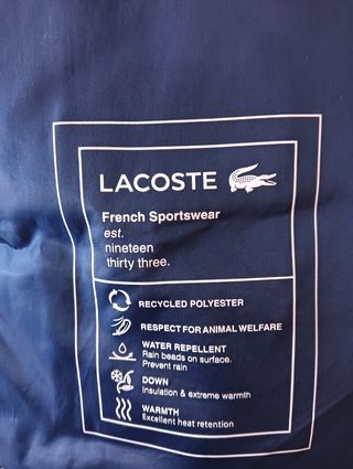  Plumífero Lacoste