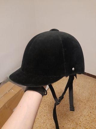 Casco equitación terciopelo negro