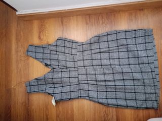 Vestido cuadros gris-negro