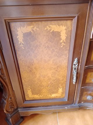 Taquillón antiguo mármol - madera