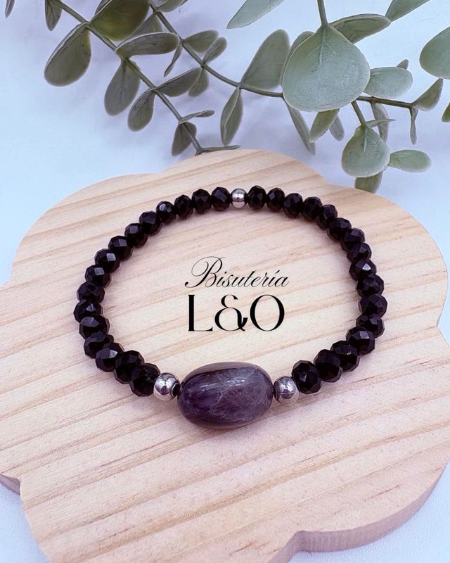 Pulsera facetadas y amatista