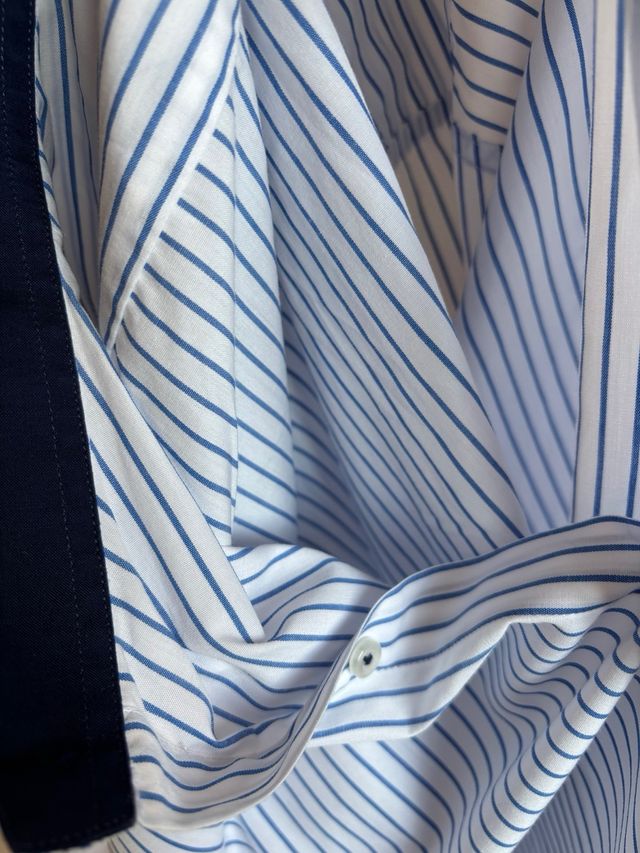 Camicia Via Roma XXL a righe blu e bianche