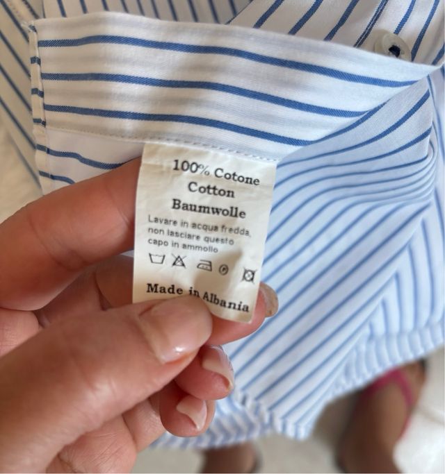 Camicia Via Roma XXL a righe blu e bianche